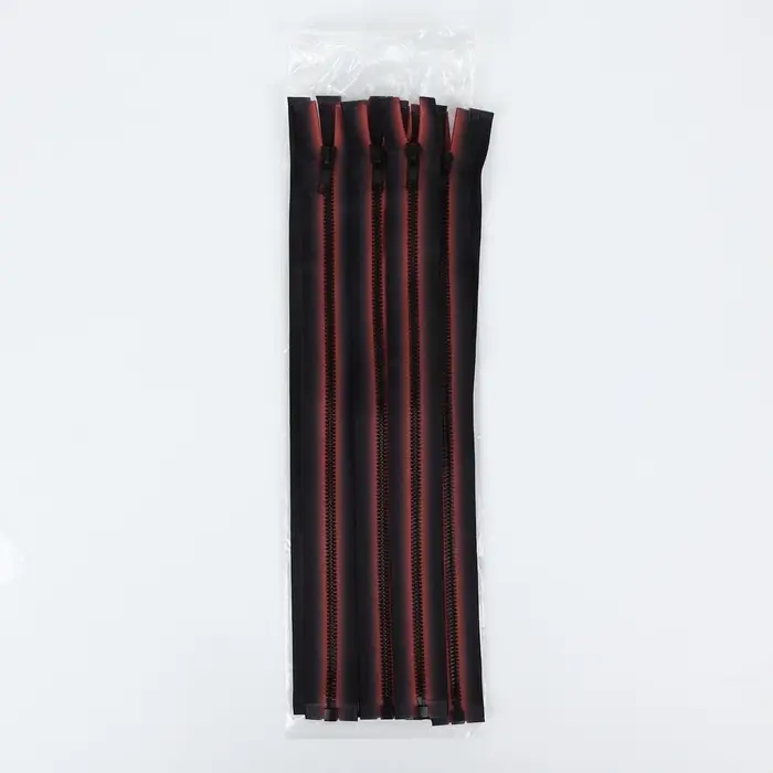 Молния «Трактор», №5, разъёмная, замок автомат, 35 см, красная, чёрная Молния «Трактор», №5, разъёмная, замок автомат, 35 см, красная, чёрная