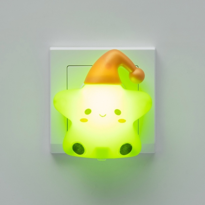 Ночник "Звездочка в колпаке" 1Вт LED зеленый 6,5х8х8,5см