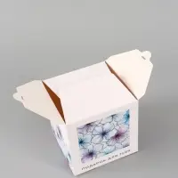 Коробка подарочная складная &laquo;Акварельные цветы&raquo;, 12&times;12&times;12 см