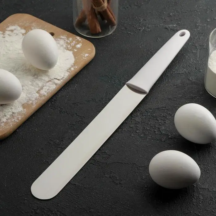 Кондитерская лопатка - палетка Доляна «Виктори», 35,5×3,5 см, прямая, цвет белый Кондитерская лопатка - палетка Доляна «Виктори», 35,5×3,5 см, прямая, цвет белый