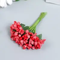 Цветы для декорирования "Соцветие" красный 1 букет=12 цветов 8,5 см