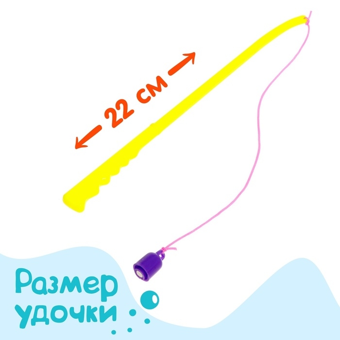 Рыбалка магнитная «Милые рыбки», 1 удочка, 6 рыбок