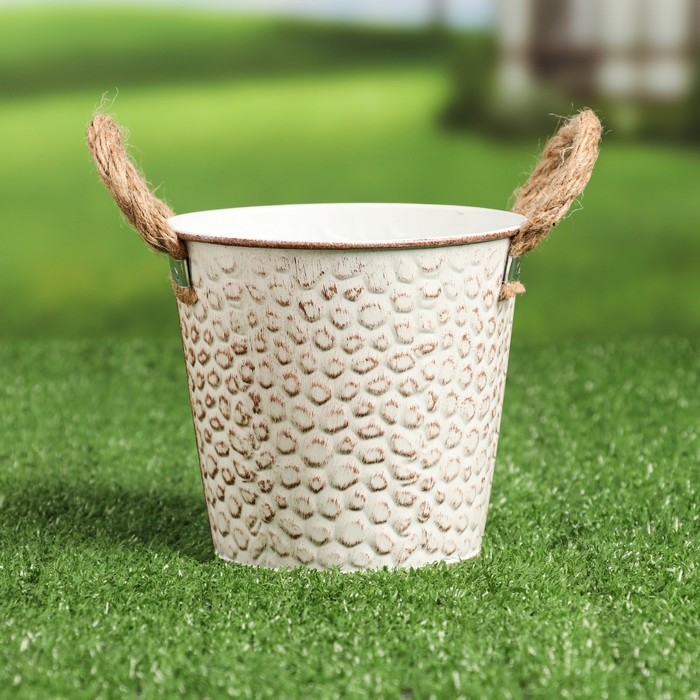 Кашпо  Кашпо "Ведерко чешуя" МИКС, 13х13х12см