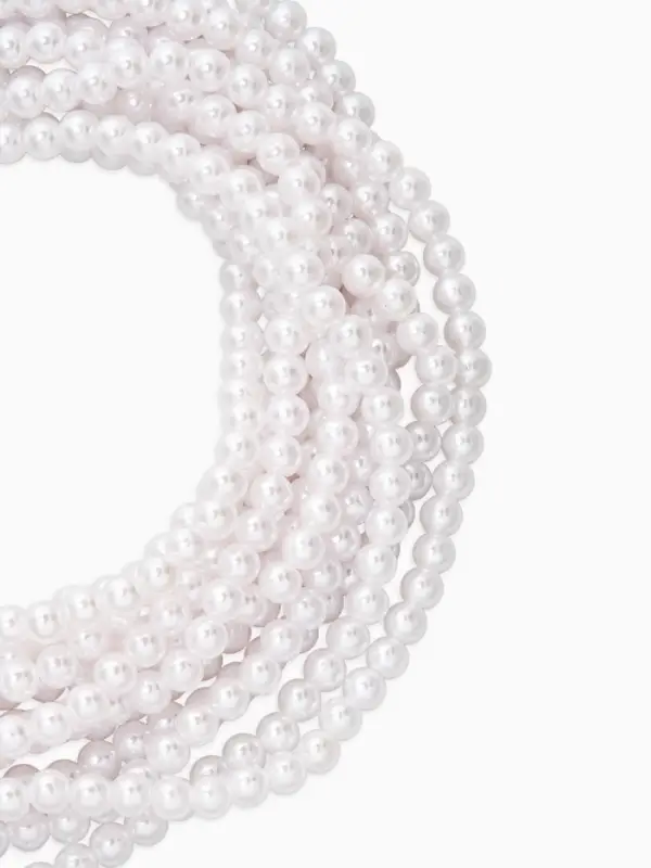 Чокер-бусы многослойный &laquo;Жемчужная императрица&raquo;, 12 рядов, №6, L=30 см+10 см, белый в серебре