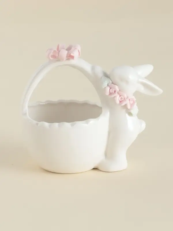 Конфетница SL Home &laquo;Лесные кролики&raquo;, 12.5&times;8&times;12 см, фарфор, белая