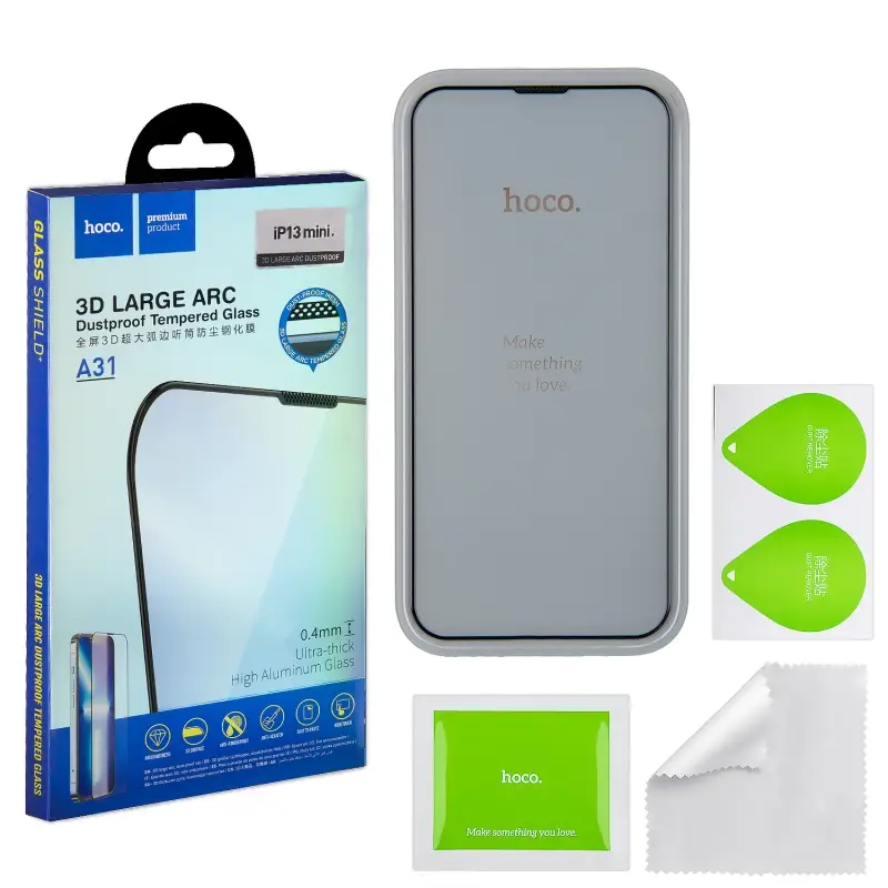 Защитное стекло IPH 13 Mini 5.4 (2021) 3D Full Dustproof A31 HOCO Защитное стекло IPH 13 Mini 5.4 (2021) 3D Full Dustproof A31 HOCO
