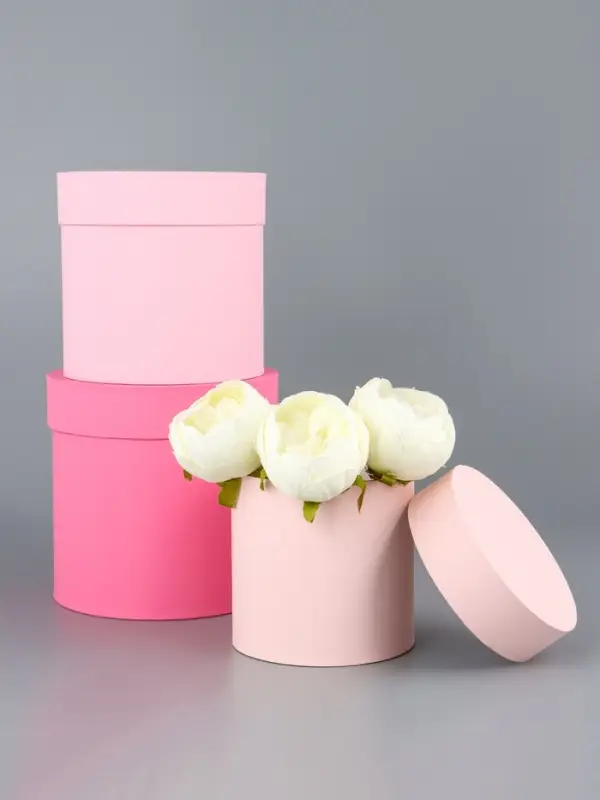 Набор круглых подарочных коробок «Пудра» 3 в 1 - 18×16×13 см Набор круглых подарочных коробок «Пудра» 3 в 1 - 18×16×13 см