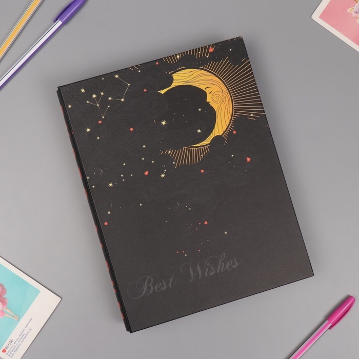 Фотоальбом на 200 фото 10х15 см Фотоальбом на 200 фото 10х15 см "Звёздная ночь" в коробке, чёрный 5,5х20,5х26,5 см