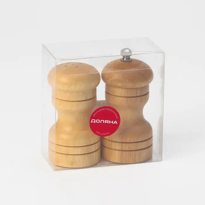 Набор для специй Доляна &laquo;Комфорт&raquo;, 50 мл, 11&times;10&times;5 см, 2 предмета: мельница, солонка
