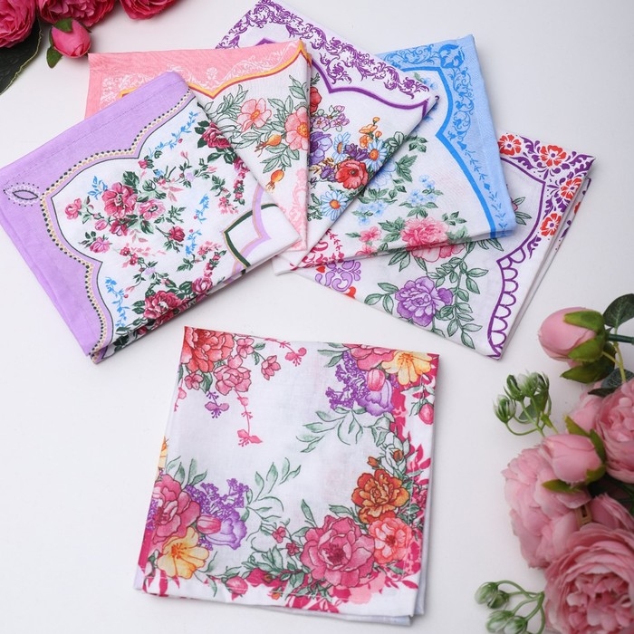 Платок носовой женский 28х28см, 6шт, рис 21218-2, МИКС, ситец 100г/м, хл100% Платок носовой женский 28х28см, 6шт, рис 21218-2, МИКС, ситец 100г/м, хл100%