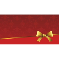 Конверт открытка Красная с золотым бантом, 10 шт/уп, КД-249