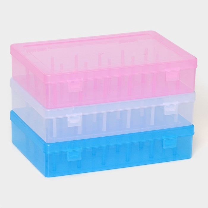 Органайзер для ниток, 24 ячейки, 28×19,5×6 см, цвет МИКС