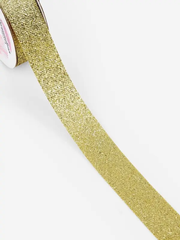Лента декоративная &laquo;Блёстки&raquo;, 25 мм, 9.1&plusmn;0.5 м, цвет золотой