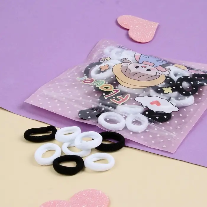 Резинка для волос  Резинка для волос "Хорошие пожелания" (набор 50 шт) цветочки, 2 см, микс