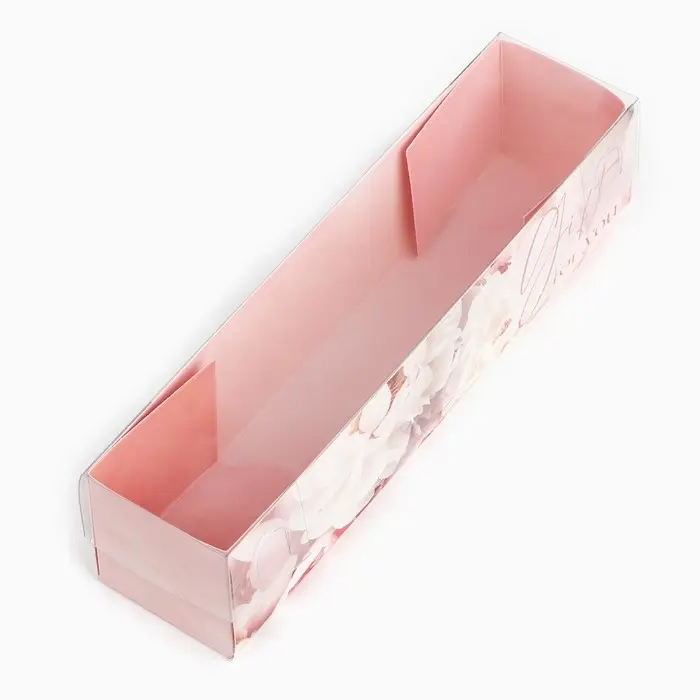 Коробочка для макарун с PVC крышкой «С любовью», 19.5 х 5 х 4.5 см Коробочка для макарун с PVC крышкой «С любовью», 19.5 х 5 х 4.5 см