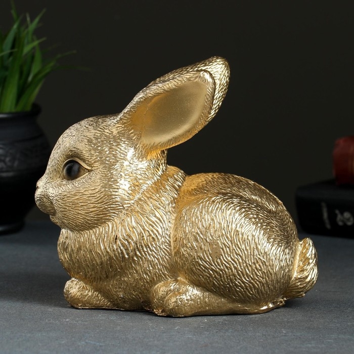 Копилка Копилка "Зайчик" золотой, 19х11х16см