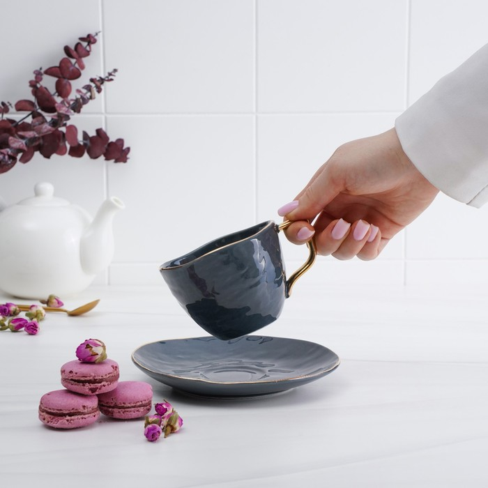 Чайная пара керамическая Green, 2 предмета: чашка 220 мл, блюдце d=14,5 см Чайная пара керамическая Green, 2 предмета: чашка 220 мл, блюдце d=14,5 см