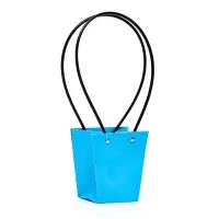 Сумка для цветов Голубая влагостойкая, 12&times;12 - 8&times;8 - 12.5 см