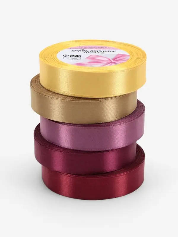 Атласная лента, набор 5 шт. &laquo;Осень&raquo;, 20 мм, 23&plusmn;1 м