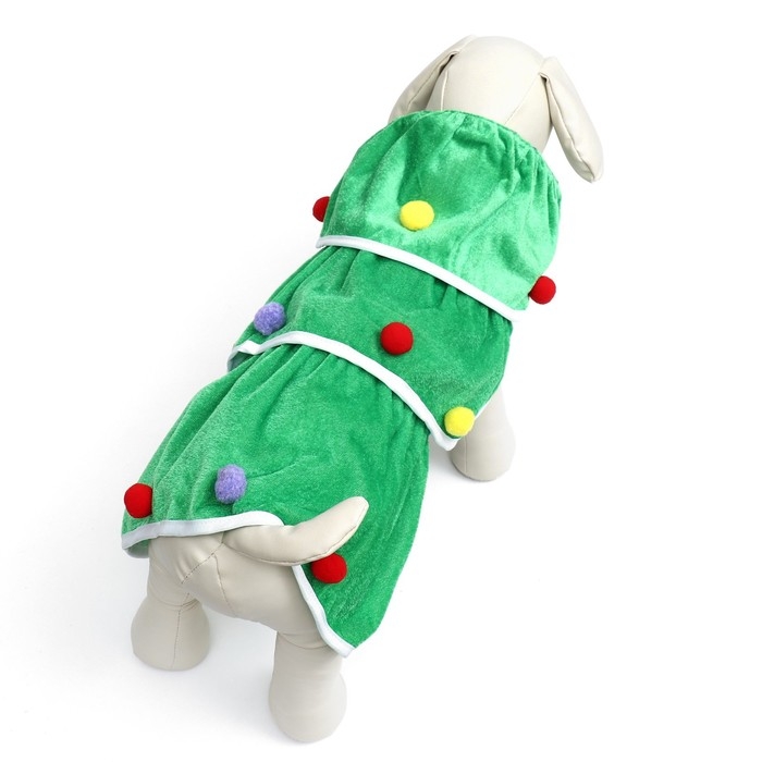 Костюм для животных Костюм для животных "Ёлочка", размер L (ДС 43, ОГ 50 см), зелёный