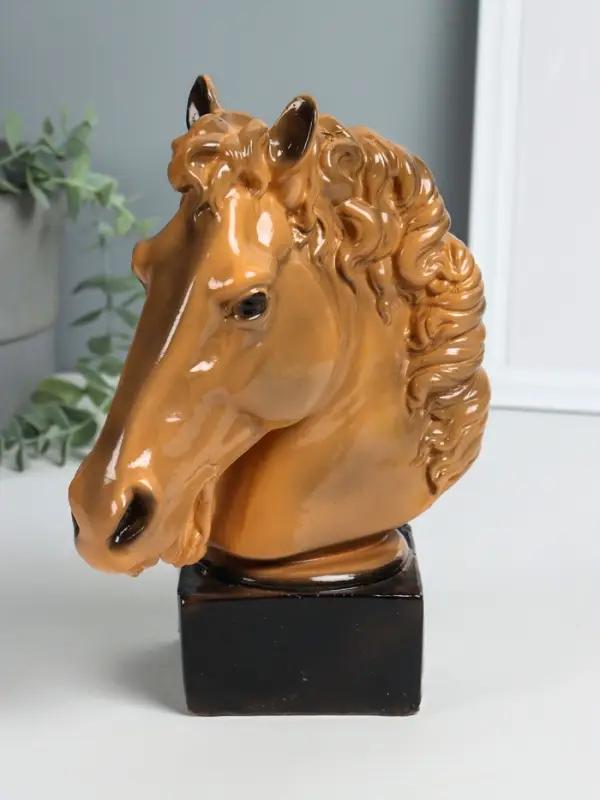Копилка "Голова коня  Гнедая" высота 25 см, коричневый
