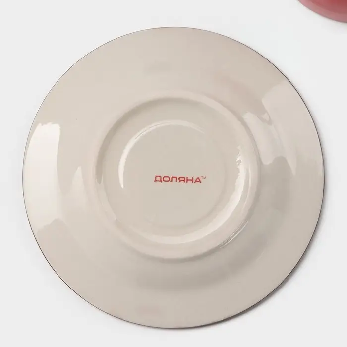 Чайная пара керамическая Доляна «Морской мир», чашка 200 мл, блюдце d=14,5 см, цвет красный Чайная пара керамическая Доляна «Морской мир», чашка 200 мл, блюдце d=14,5 см, цвет красный