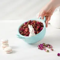 Конфетница Доляна &laquo;Зайка&raquo;, 19.5&times;16.5&times;12.5 см, доломит, голубая