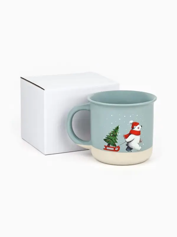 Кружка новогодняя керамическая &laquo;Мишка&raquo;, 400 мл, ручная работа