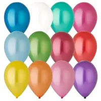Воздушные шары латексные 14", металл, 100 шт., МИКС