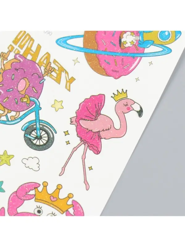 Переводные тату на тело цветные «Розовые мечты», блёстки, 12×7.5 см