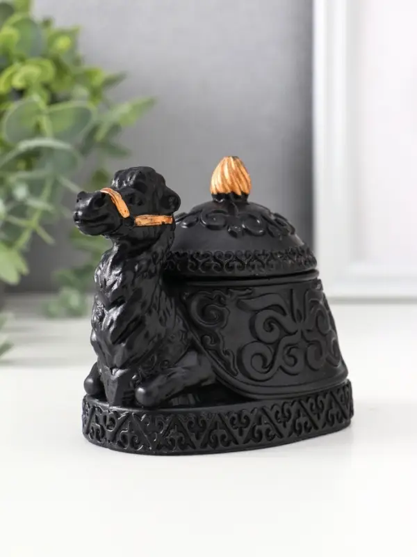 Шкатулка с крышкой «Верблюд», 8×10.5×7 см, чёрная