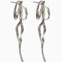 Серьги "Бантик", цвет серебро