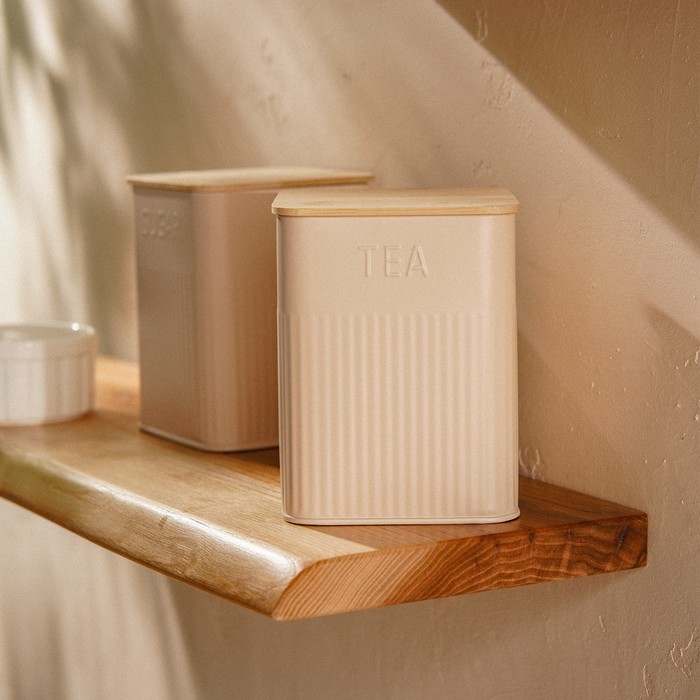 Банка для хранениясыпучих продуктов «Сан-Лоренцо», 10×13 см, цвет розовый, с бамбуковой крышкой