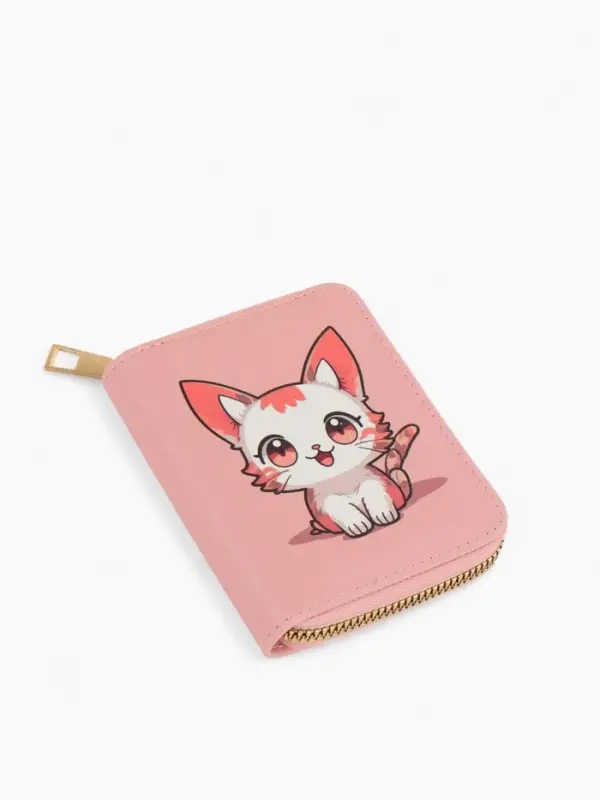 Кошелек дет 07-01-01 Июнь2537 кот, 8,52,510,5 см, 2 отд+отд/молн, д/карт, розовый