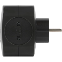 Разветвитель ЭРА SP-4-USB-B (4р 220V + 2xUSB 2400mA/без заземл/10А, черный)