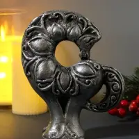 Фигура "Конь с узором" 14х6х17,5 см, серебро