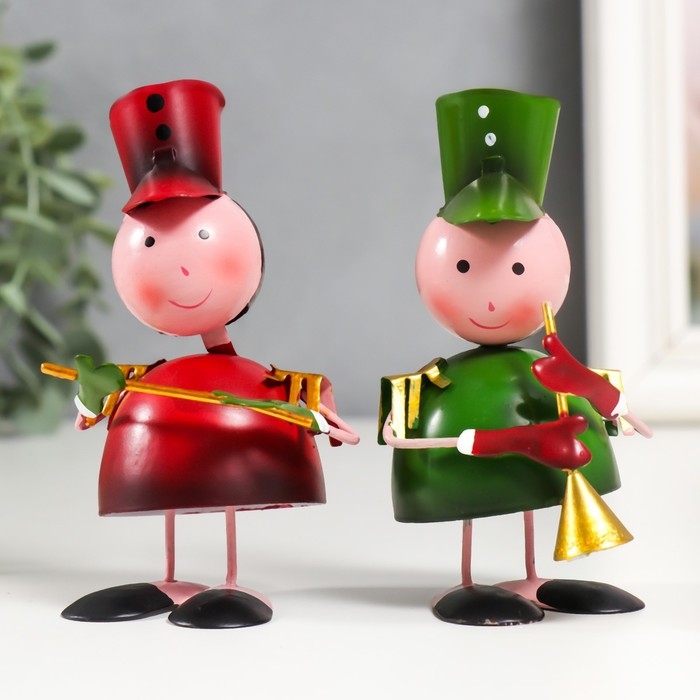 Сувенир металл  Сувенир металл "Солдатики-музыканты" набор 4 шт 10,5 см