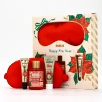 Новогодний подарочный набор косметики: гель для душа, крем для рук, бальзам для губ, маска для сна, URAL LAB Новогодний подарочный набор косметики: гель для душа, крем для рук, бальзам для губ, маска для сна, URAL LAB