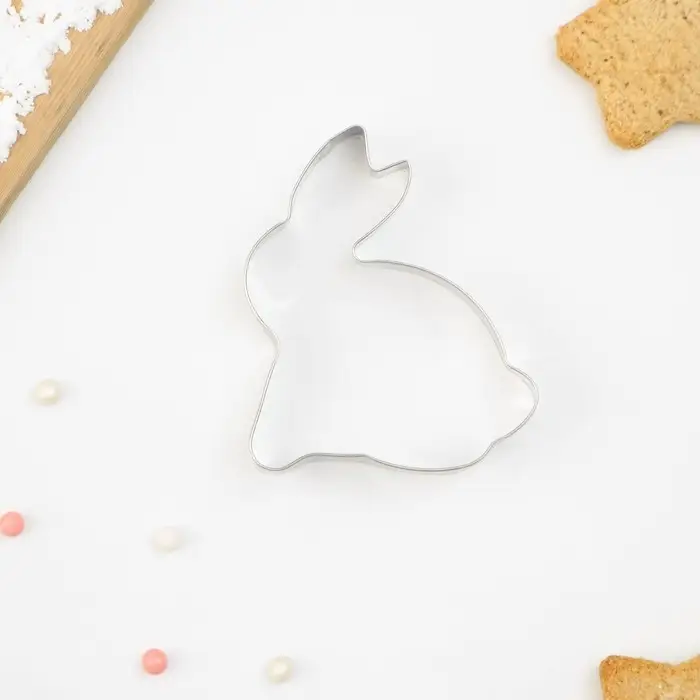 Форма для печенья Доляна «Зайка», металл, 7×5,5×2 см, серебристая Форма для печенья Доляна «Зайка», металл, 7×5,5×2 см, серебристая
