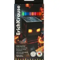 Карандаши 12 цветов, ErichKrause Mine Block, пластиковые, шестигранные