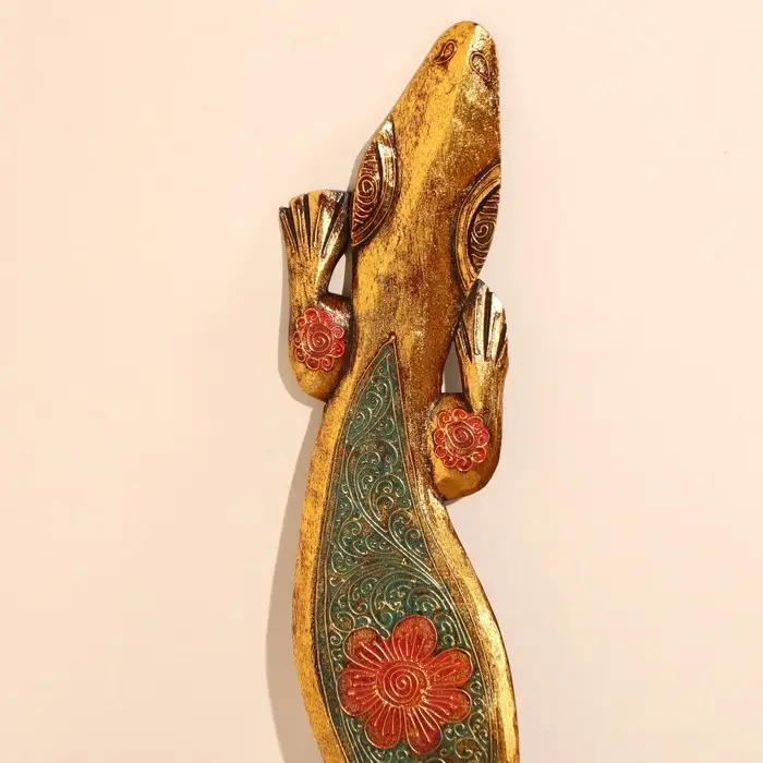 Панно настенное  Панно настенное "Геккон цветущий сад" 14х1х100 см