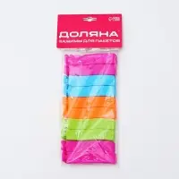 Зажимы для пакетов Доляна, 7.5 см, 10 шт., разноцветные