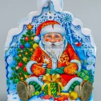 Подарочная коробка новогодняя "Ледяной домик" 19,3 (233) х 18 х 13 см