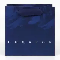 Пакет подарочный ламинированный квадратный, упаковка, «Настоящему мужчине», 14 х 14 х 9 см