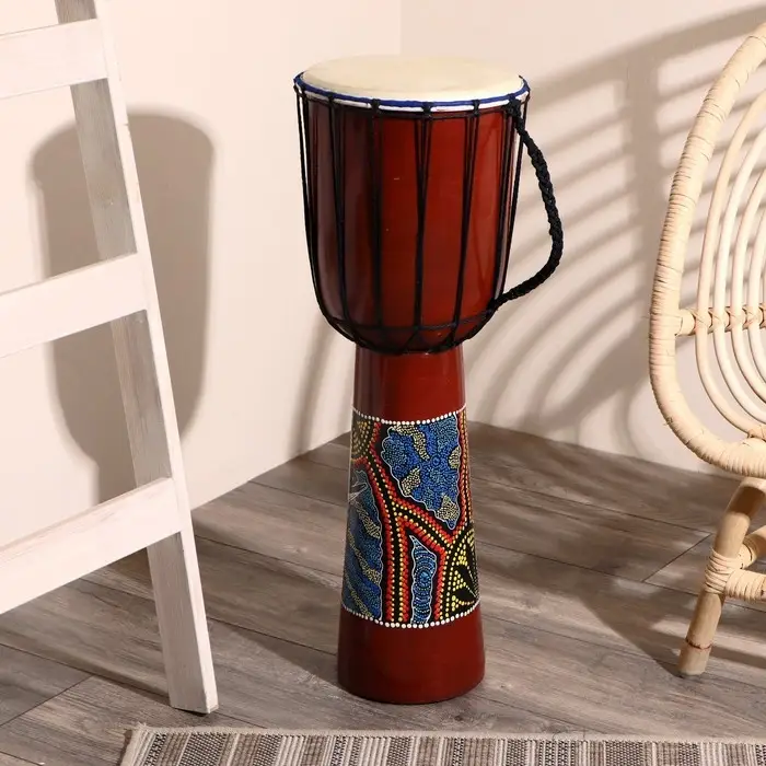 Сувенирный музыкальный инструмент барабан джембе «Цветной», 70×25×25 см, МИКС Сувенирный музыкальный инструмент барабан джембе «Цветной», 70×25×25 см, МИКС