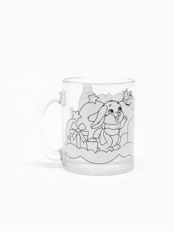 Кружка раскраска + игрушка "Зайчата с подарком" старый 9770493