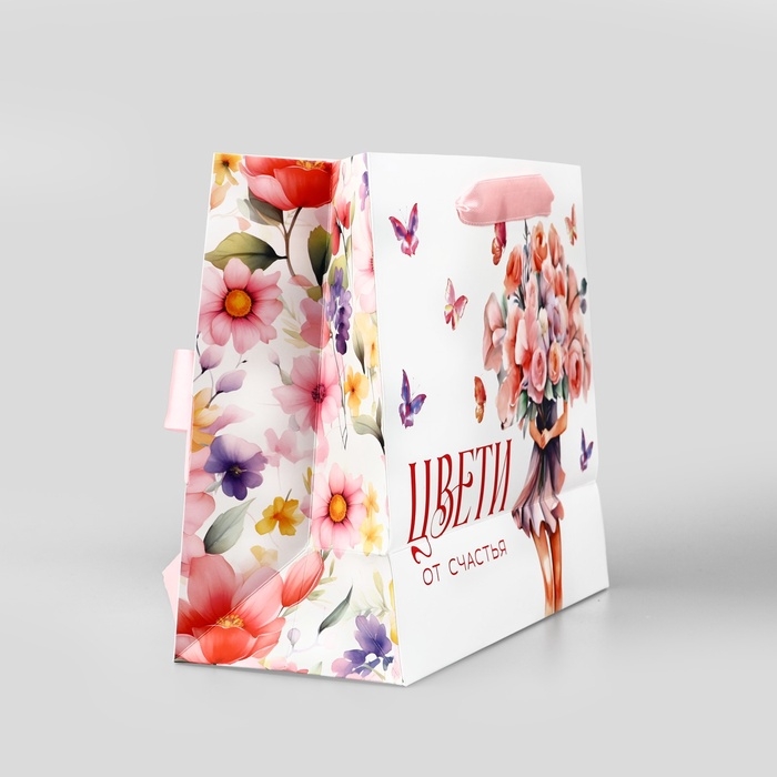 Пакет ламинированный с лентой «Расцветай», ML 27 х 11.5 х 23 см Пакет ламинированный с лентой «Расцветай», ML 27 х 11.5 х 23 см