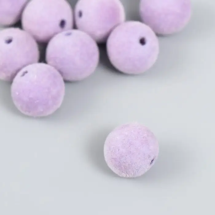 Бусины для творчества бархатное напыление "Сиреневая луна" набор 10 шт d=1,4 см