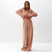 Костюм женский (рубашка и брюки) KAFTAN Plushy р. 48-50, бежевый