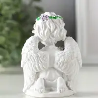 Сувенир полистоун "Ангелочек с букетом лаванды" белый с фиолетовым 7х5х9 см Сувенир полистоун "Ангелочек с букетом лаванды" белый с фиолетовым 7х5х9 см